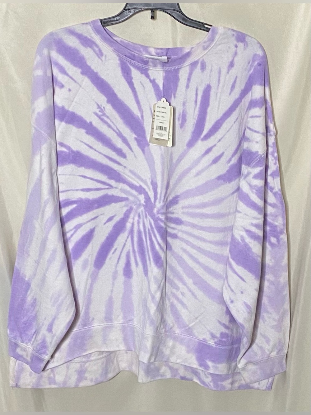 NWT Dreamsicle Purple Ice Tie Dye Oversized Sweatshirt